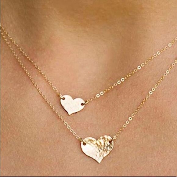 NEW 14K GOLD DOUBLE LAYERED ENGRAVABLE NECKLACE! - Picture 1 of 4